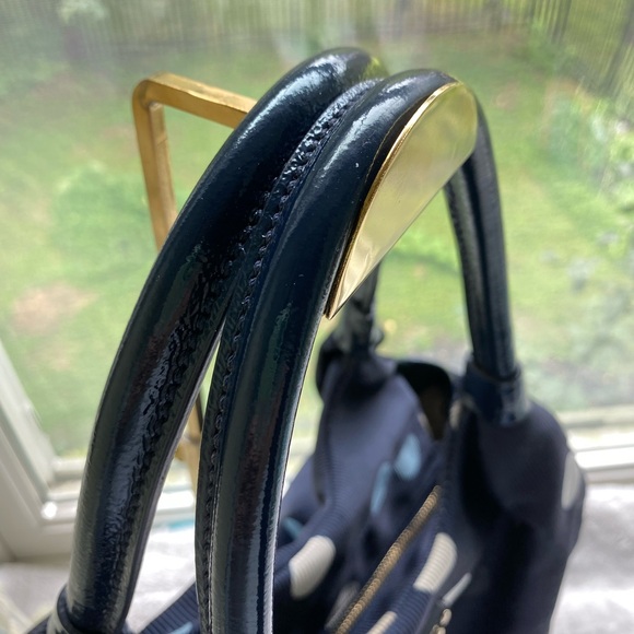 Kate Spade EUC Rare Park Row Karen Hobo Bag Navy Blue with Multicolored Dots - Picture 4 of 16